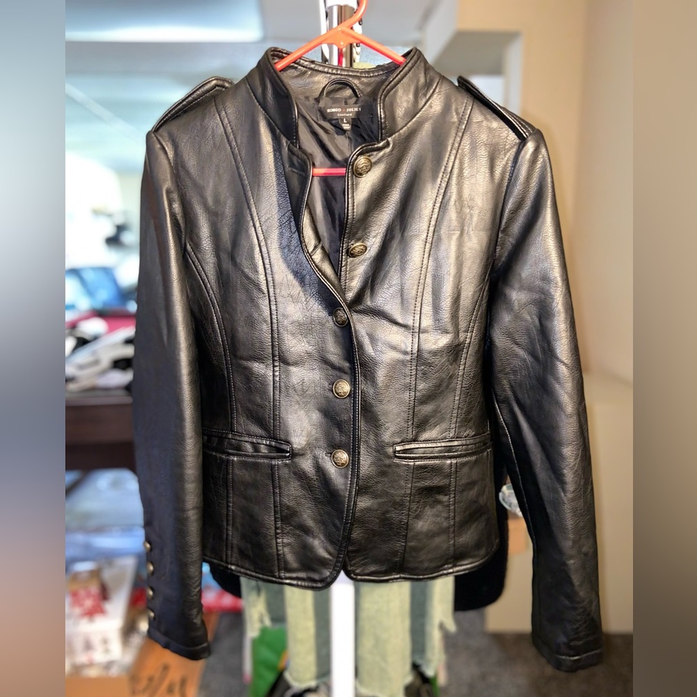 Romeo & Juliet Couture Black Leather Jacket